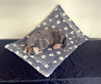 Wellnessdecke de Luxe Pfote hellgrau 135x95 cm