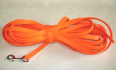 Suchleine Biothane 9mm breit 10 m lang ohne Handschlaufe orange
