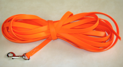 Suchleine Biothane 9 mm breit 20 m lang ohne Handschlaufe orange