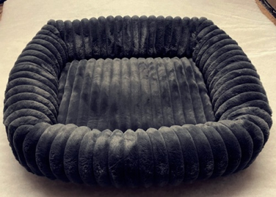 Cord-Fellimitat Hundebett Cord anthrazit 65x50 cm außen